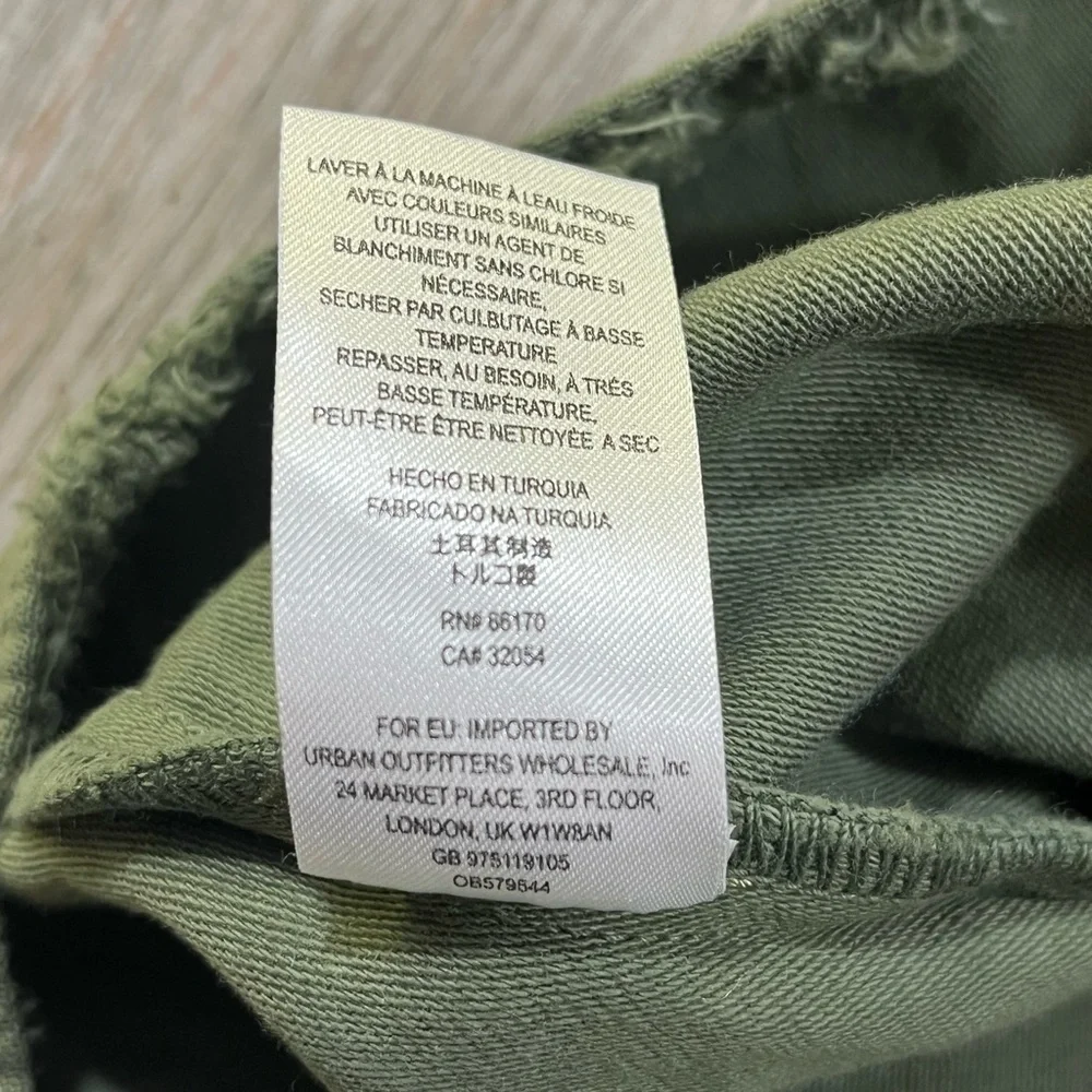 Free People Weekend Wanderer Distressed Green Hooded Jacket – Size Medium - Picture 9 of 9
